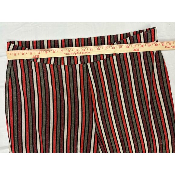 Anthropologie Pleione Wide Leg Stripe Cropped Pant Sparkle Elastic Waist 2X - Picture 2 of 11